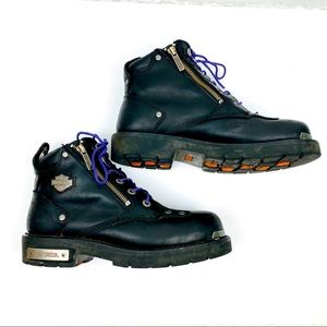 Harley Davidson Chunky Leather Moto Boots